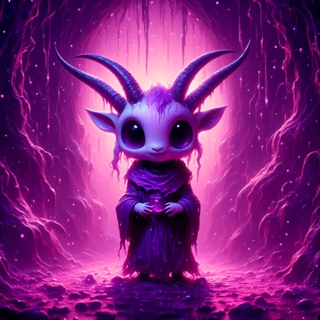 Cute Deltarune Goatfolk Creature in Haunted House Diorama