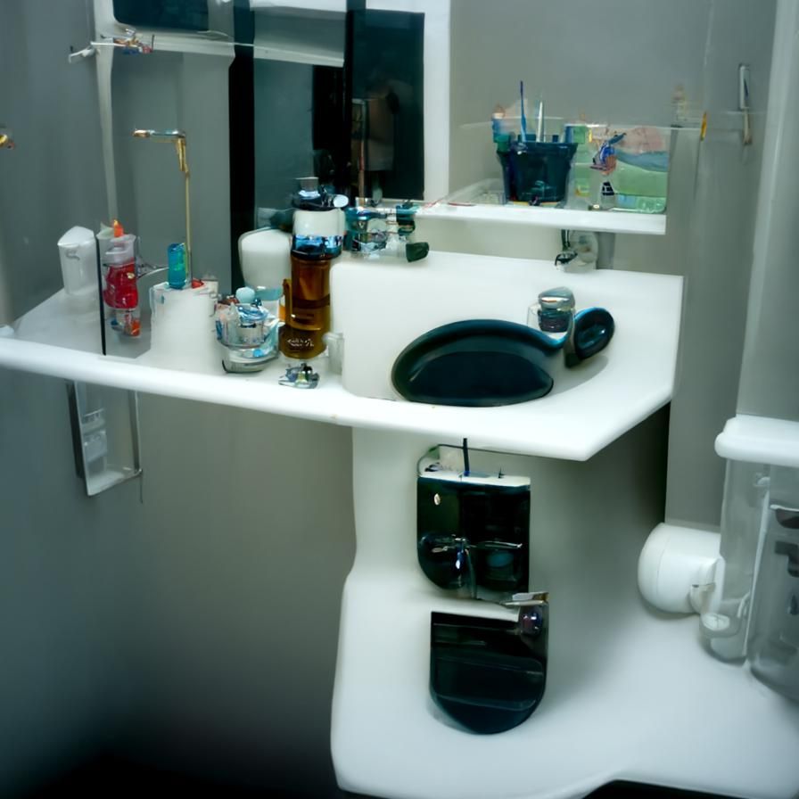 Realistic Bathroom Interior with Mirror Reflection