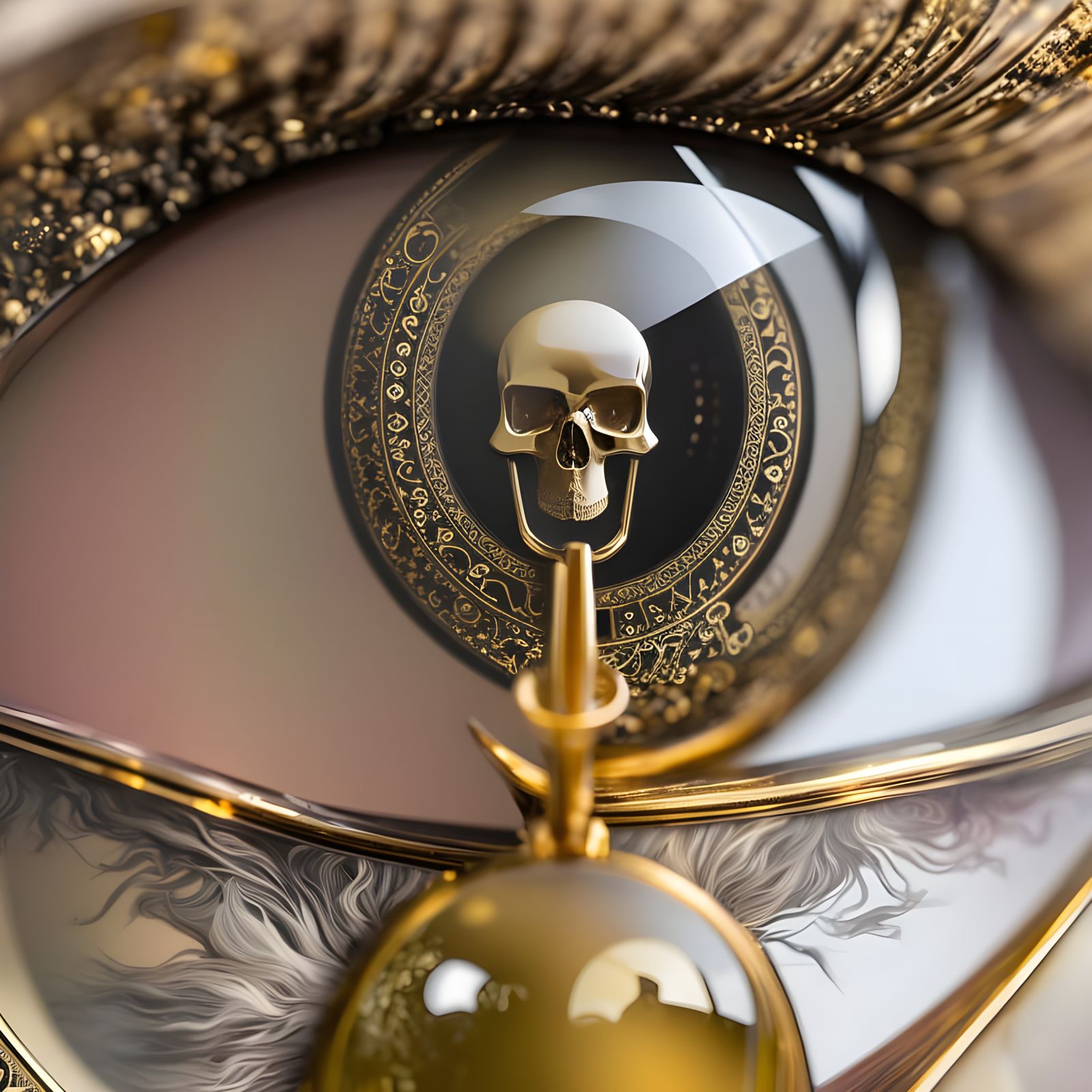 Golden Eye Hourglass Pupil Illustration