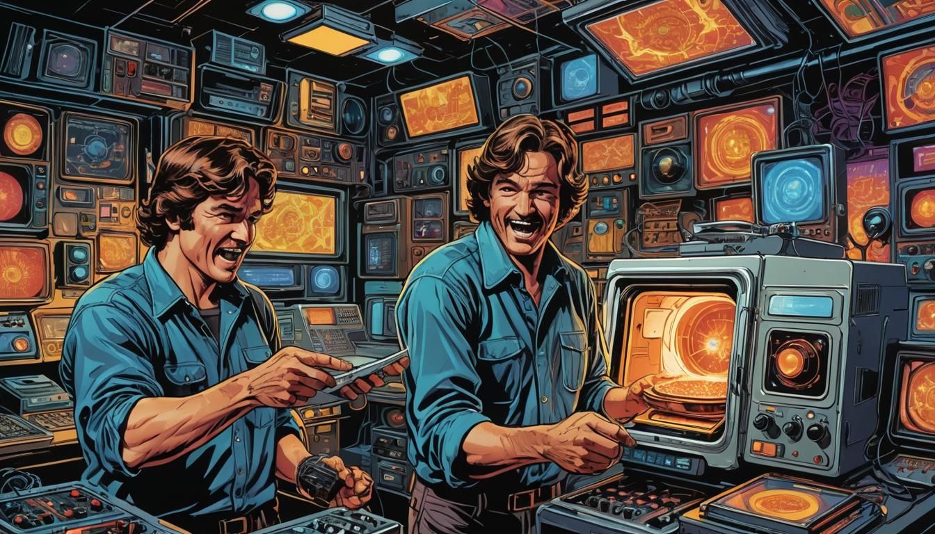 Futuristic Quantum Oven Presentation, Comic Book Art
