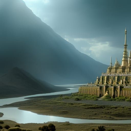 Epic Rivers of Babylon Digital Matte Painting