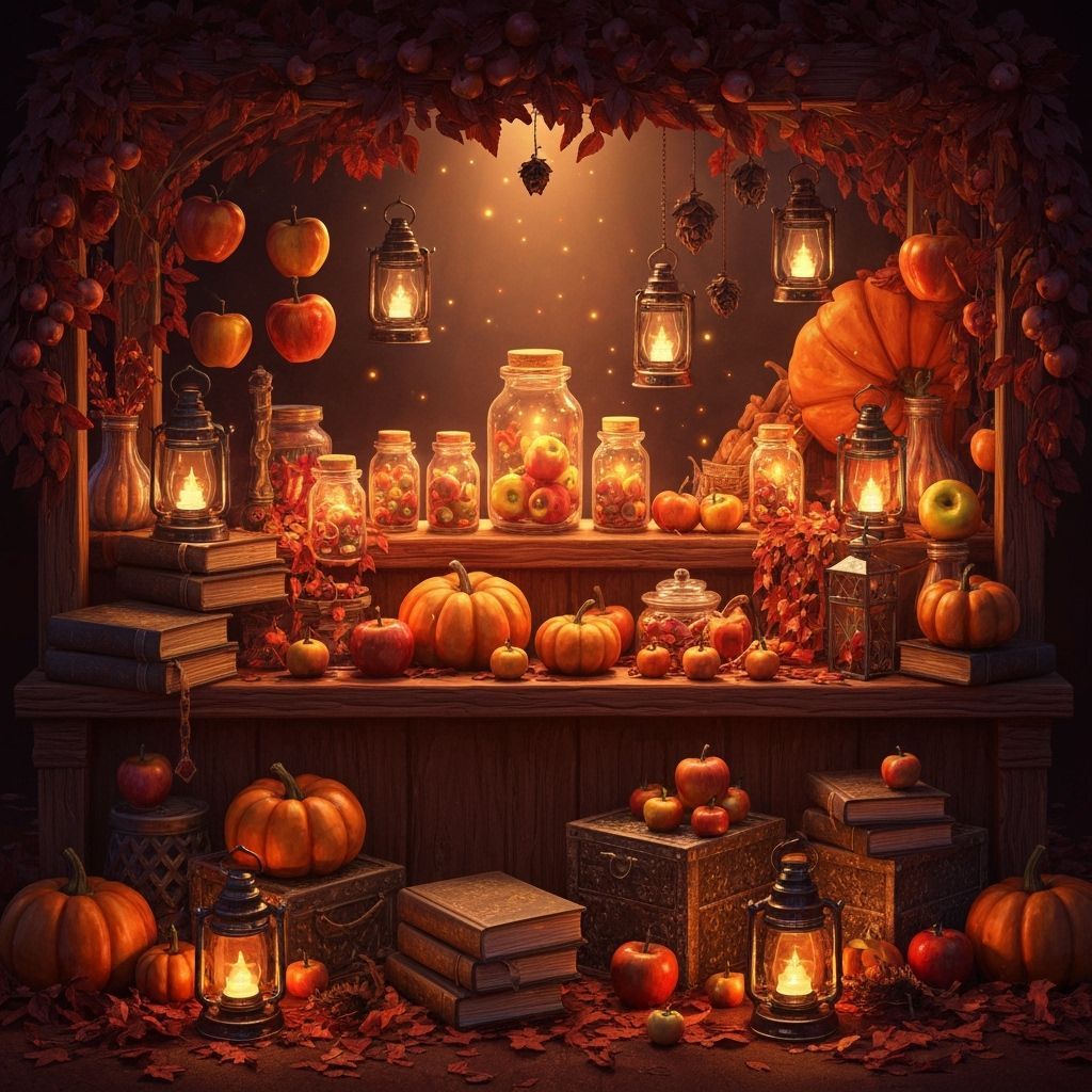 Whimsical Autumn Market Stand in Pendleton Ward Style