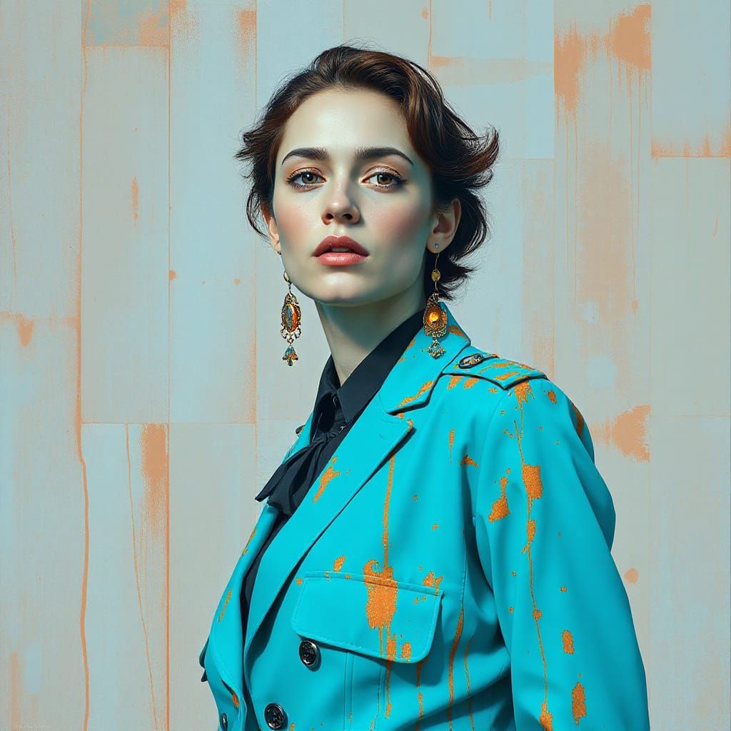 Abstract Surreal in Cyan, Rusty, and Ultramarine