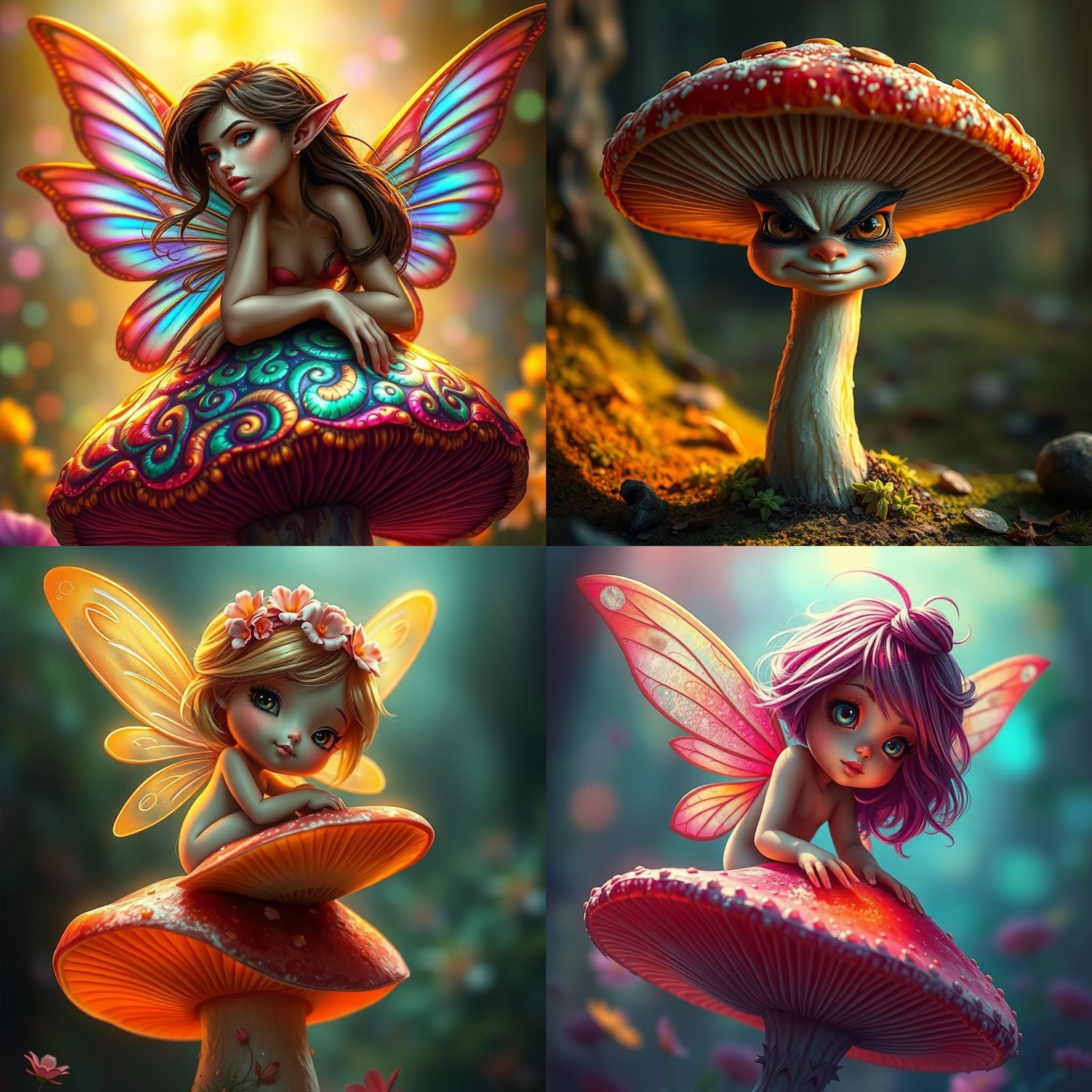 Intricately Detailed Fairy Mushroom in Splash Art Style