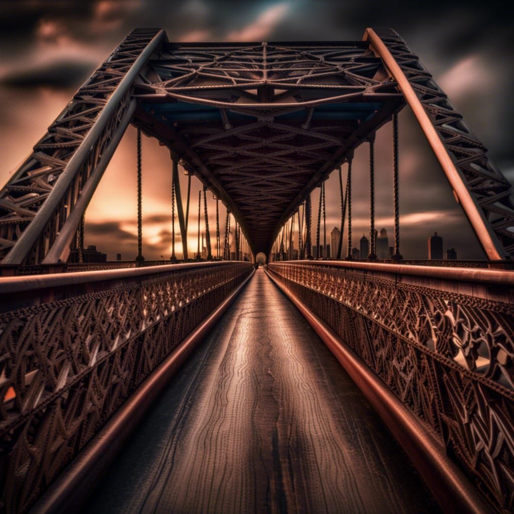 Hyperrealistic Bridge Leading to a Heart