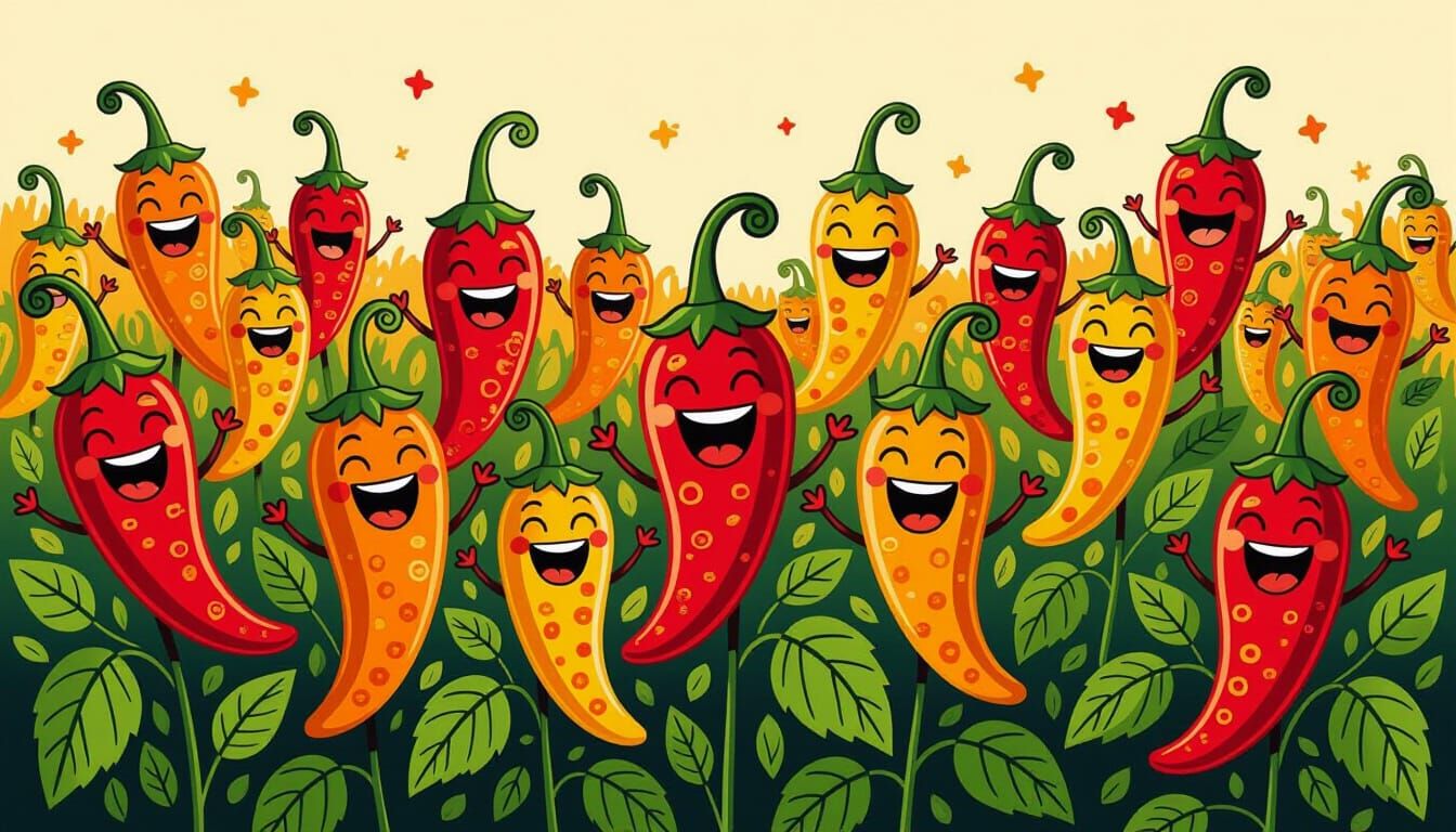 Zentangle Chili Pepper Field of Joy
