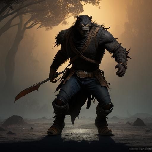 Noir Fantasy: Ninja Versus Werewolf in Moonlight