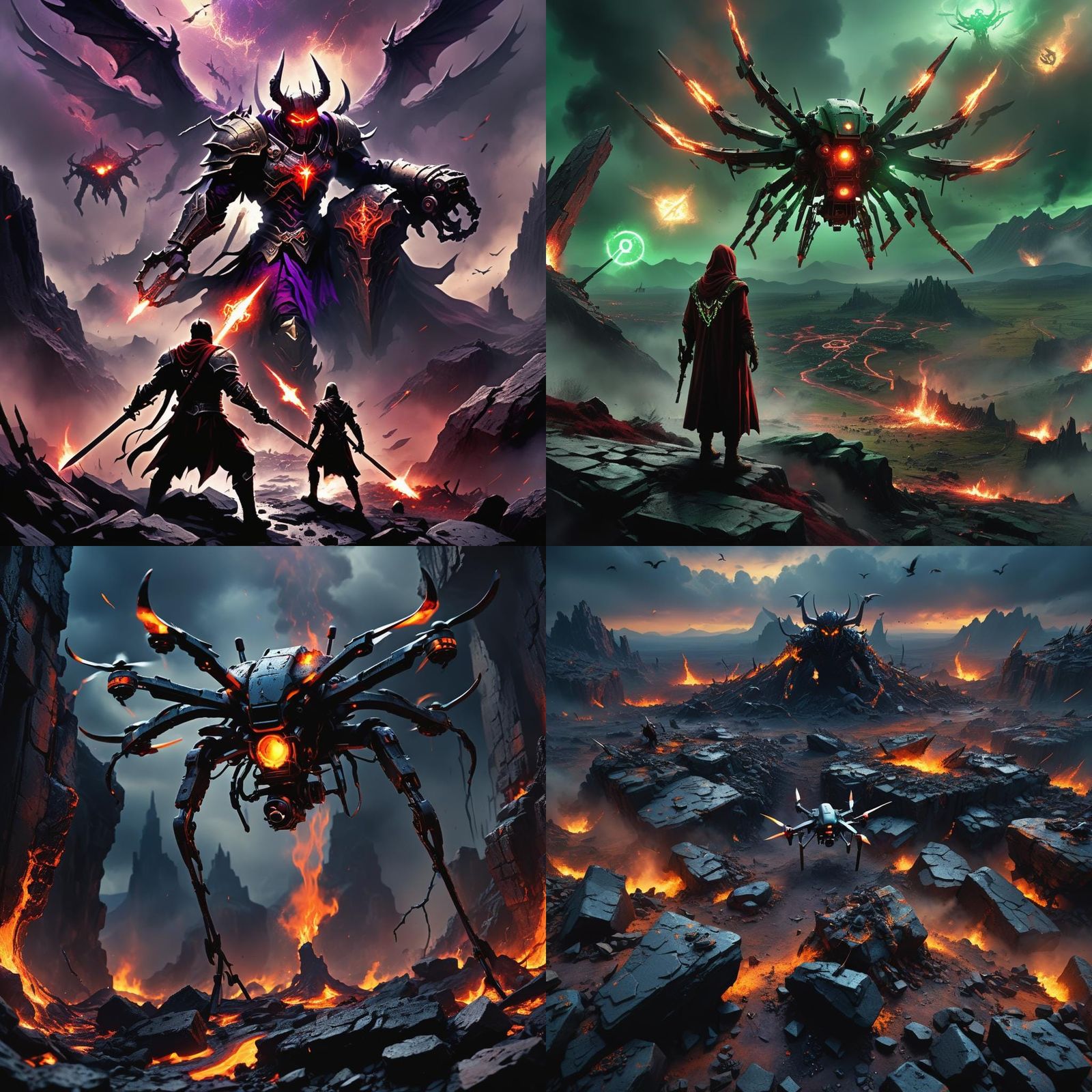 Drone Attack in Sinister Battlefield: Matte Painting