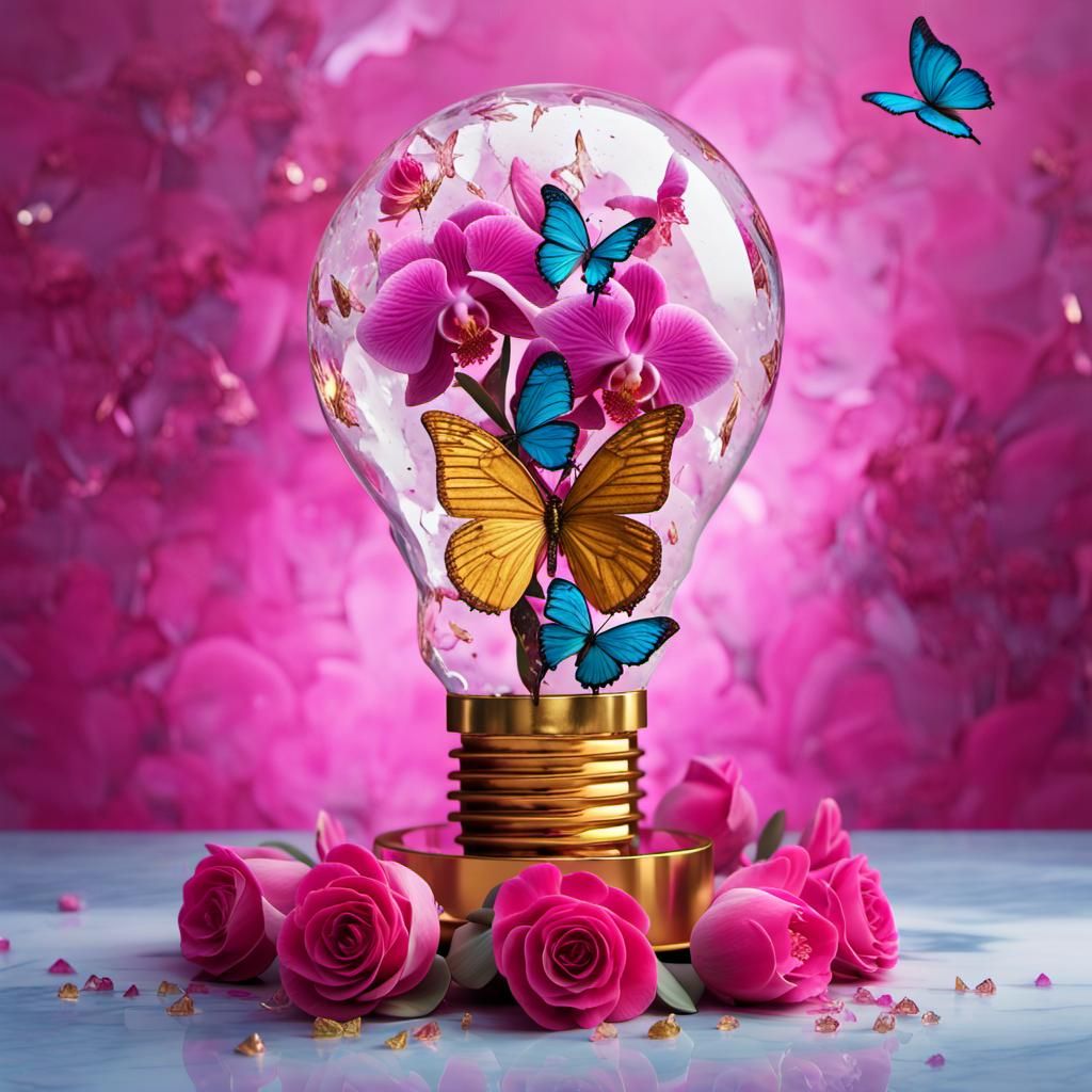 Birthday Cake Sculpture in Glass Light Bulb