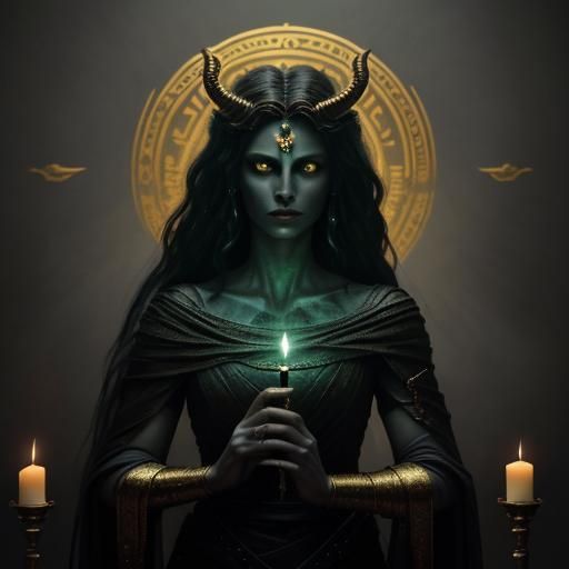 Medusa's Gaze in a Mystical Temple, Cinematic Lighting