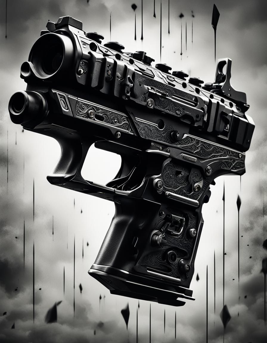 Weapon in Darkness: Hyperrealistic Rap Cover Art