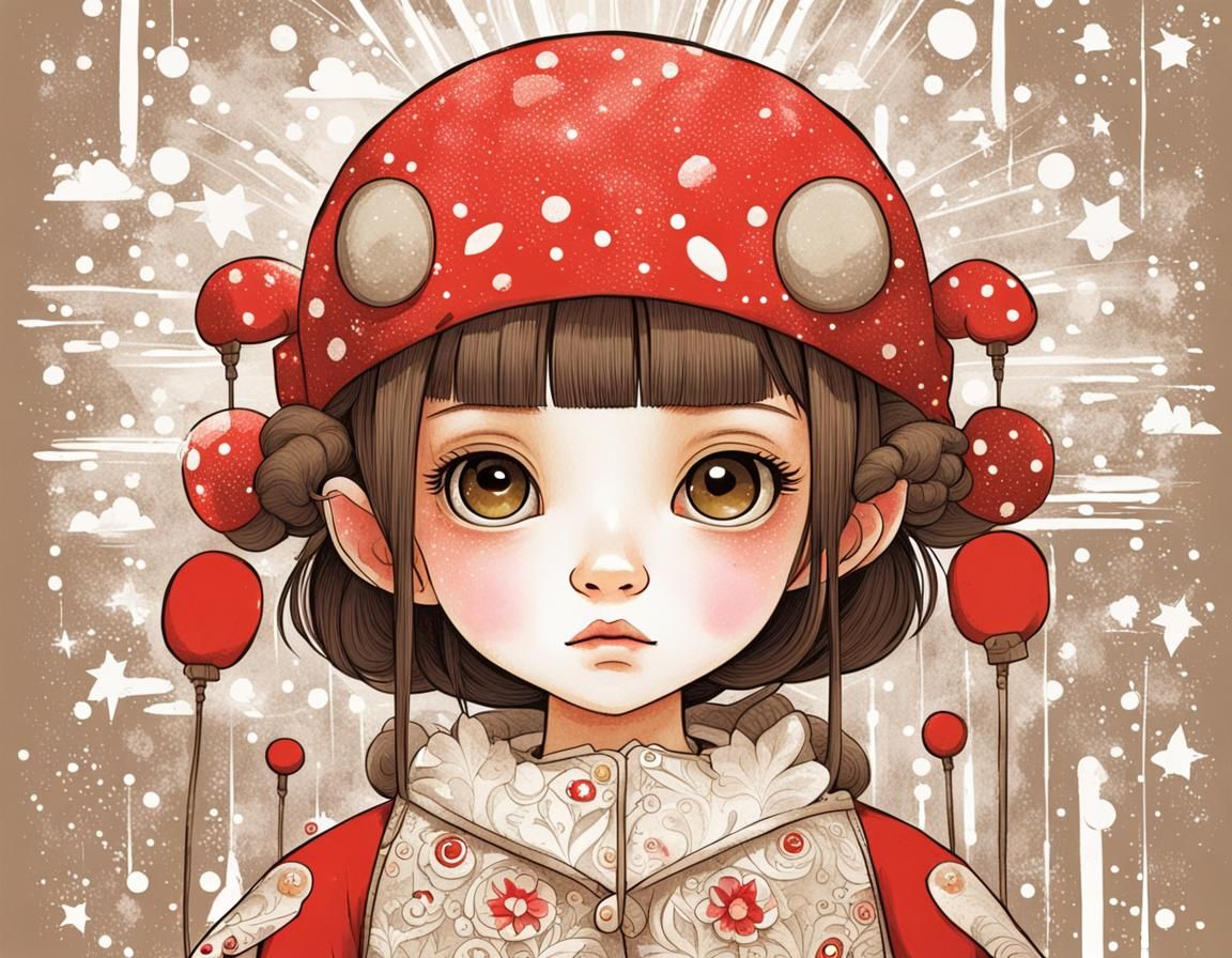 Solarpunk Elf Princess in Neo-Pop Style