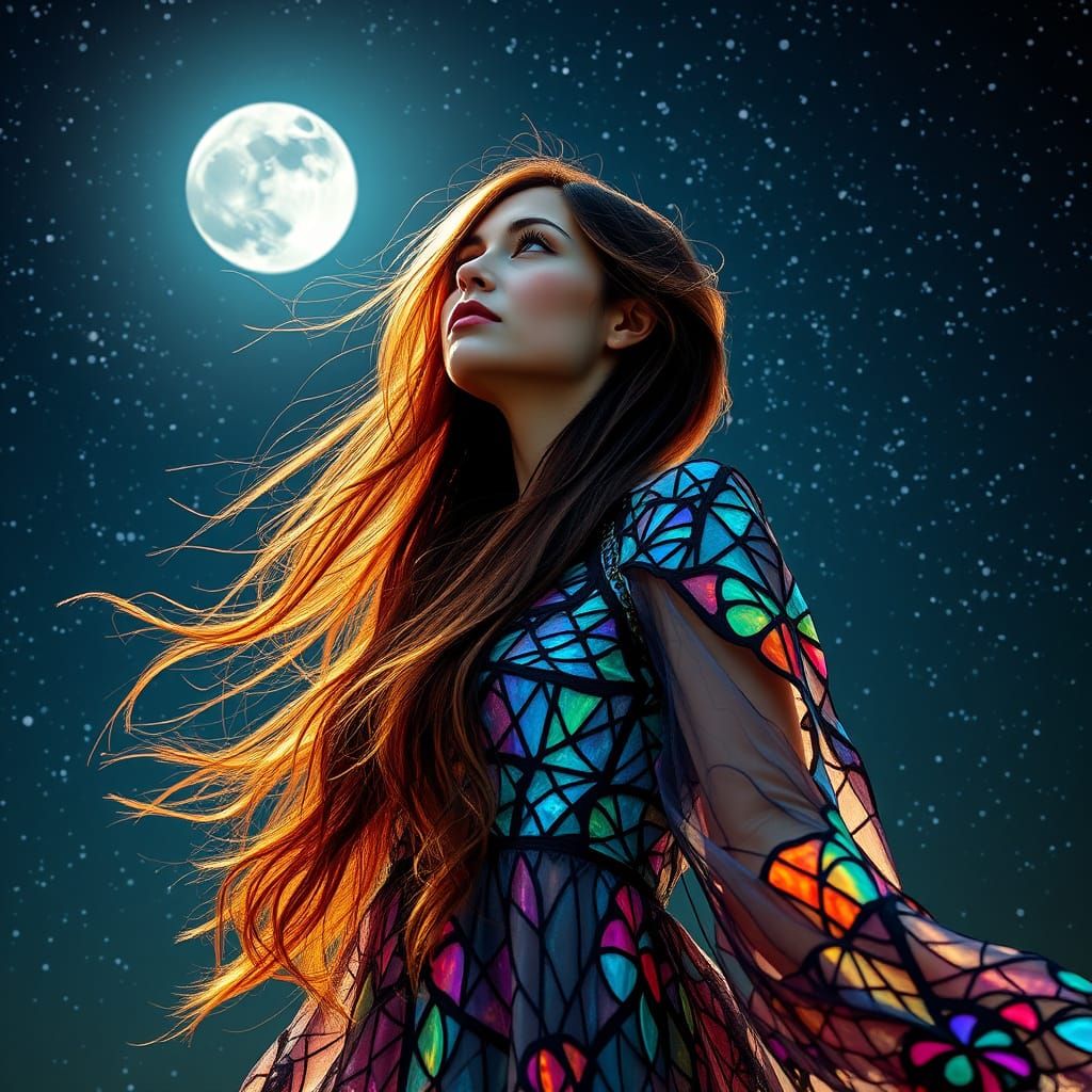 Celestial Goddess Under Starlight