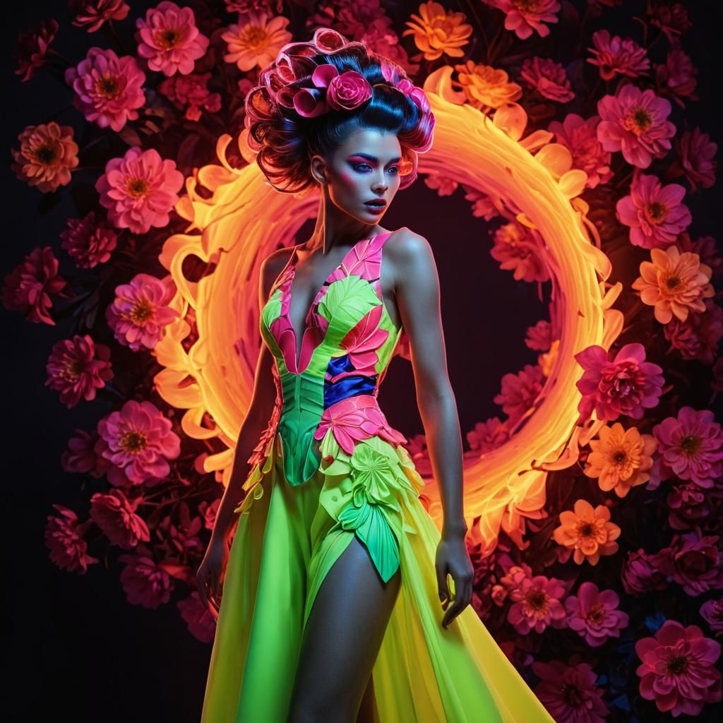 Avant-Garde Fluorescent Fashion Photography in Surreal Style