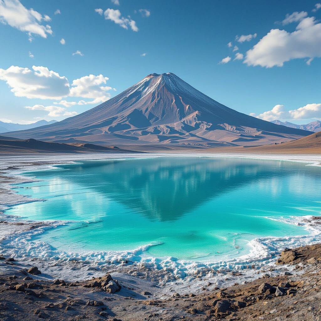 La Laguna Verde Bolivia with Licancabur Volcano