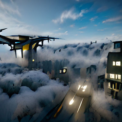 Surreal Nanotech Cityscape in Dreamlike Style
