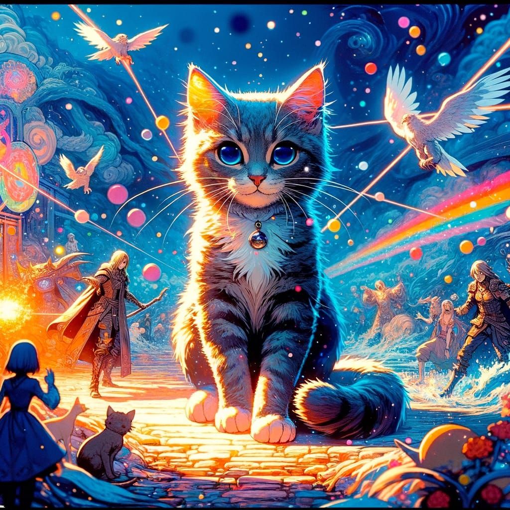 Fierce Feline Hero of the Fantastical Realm
