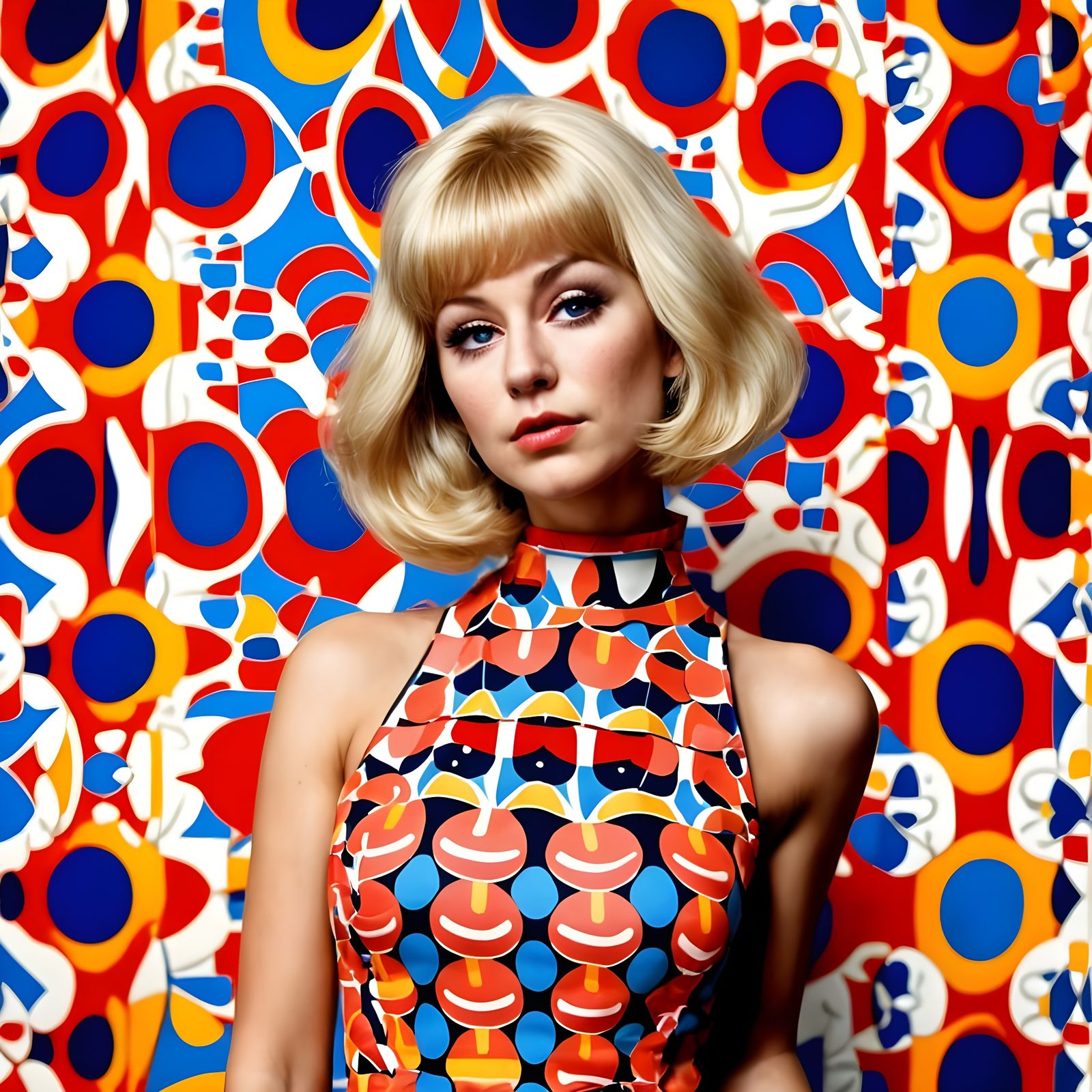 Swinging London Portrait Inspired by 1960s Fashion