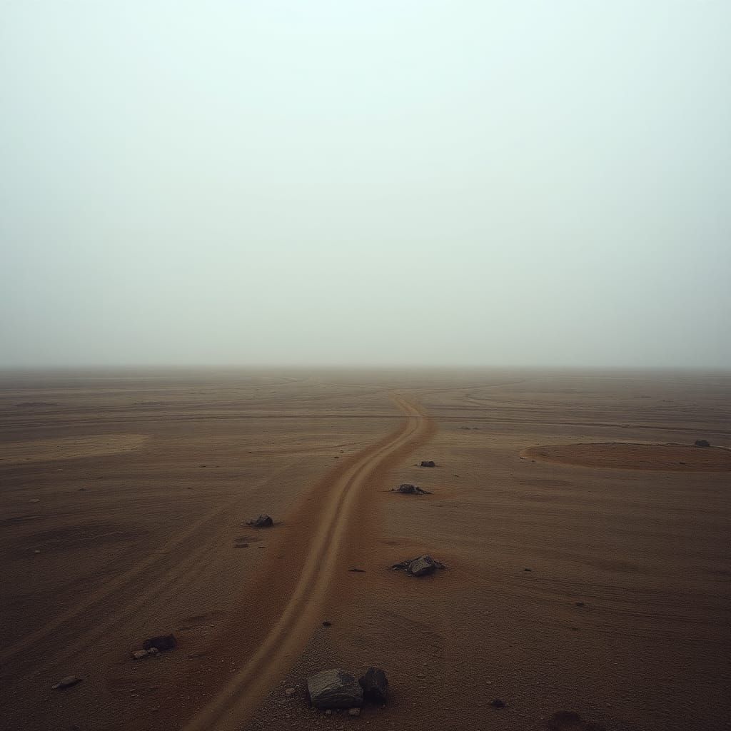 Serene Desolate Landscape Inspired by Surrealism