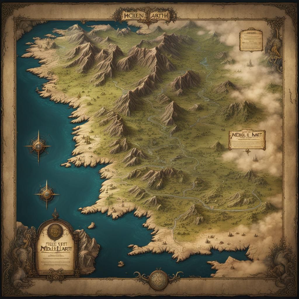 Fantastical Ancient Map Concept Art in Deep Color