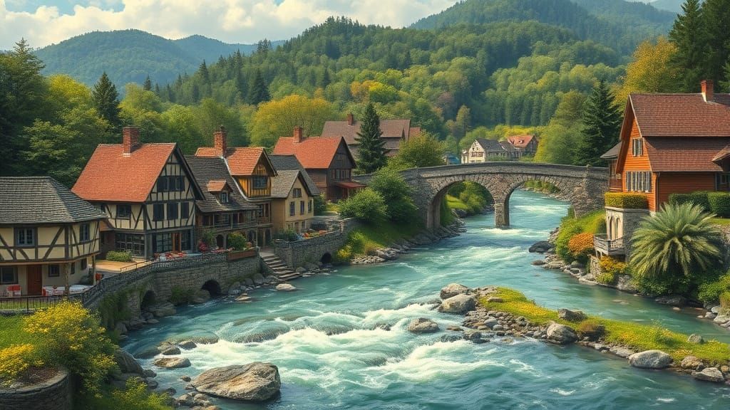 Bucolic Appalachian Village by the Emerald River