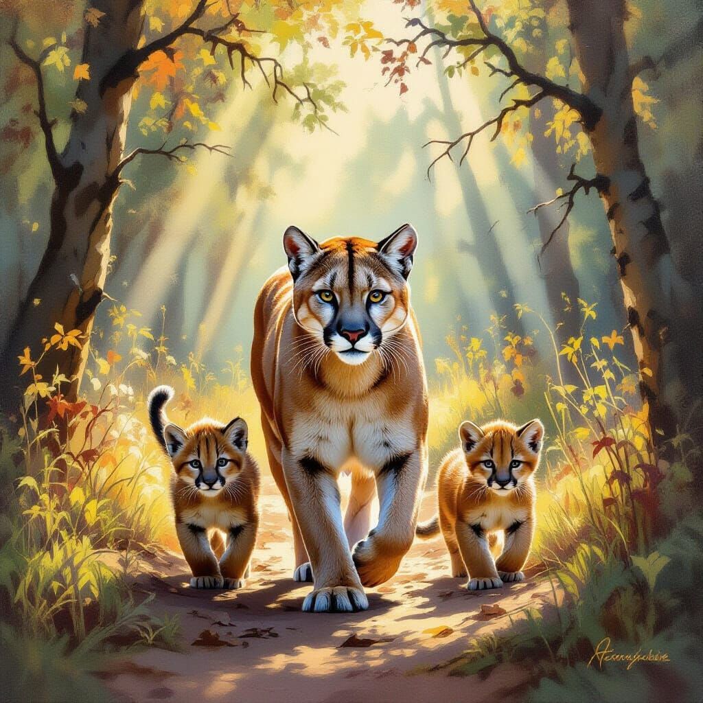 Puma Moms & Her Cubs