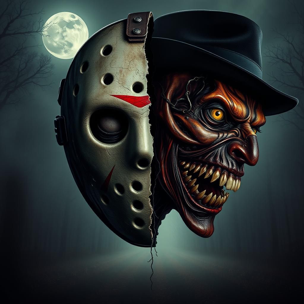 Distorted Horror Face in a Surreal Style