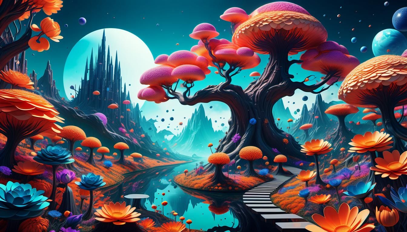 Fantastical World Blooming: Surreal Digital Art in 8K