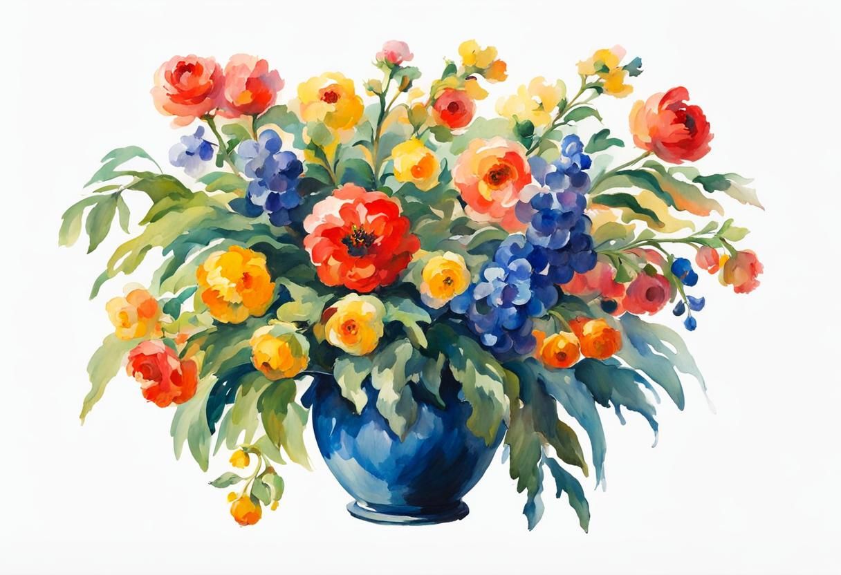 Impressionist Gouache Painting with Thick Brushstrokes