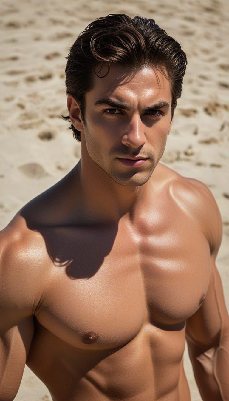 Greek Male Figure Poses in Arabesque: Hyper-Realistic Digita...