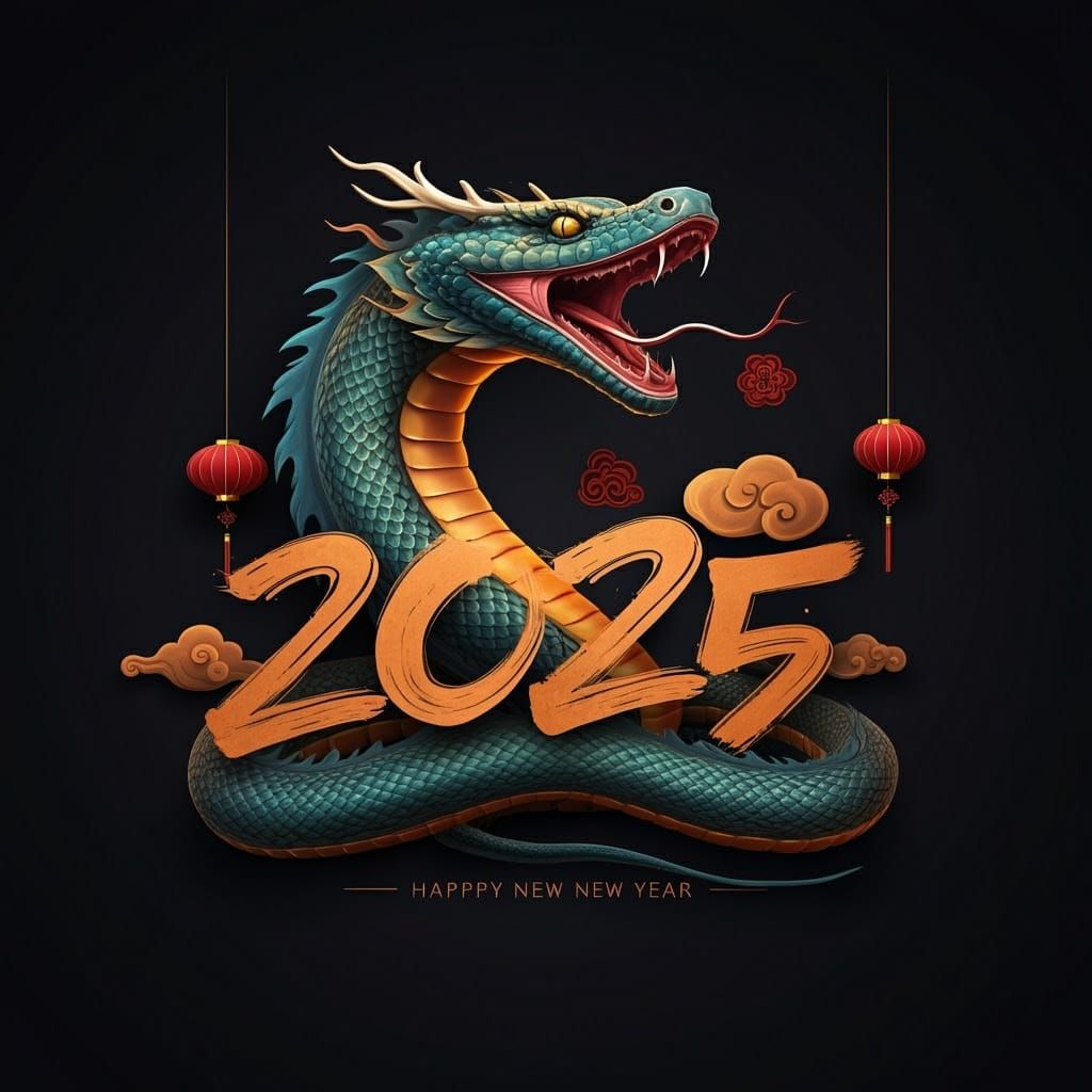 Majestic Serpent in Traditional Chinese Motifs