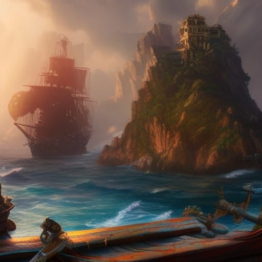 Detailed Matte Painting of Jack Sparrow