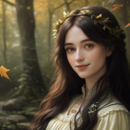 Ethereal Forest Portrait of Dreamy Girlfriend