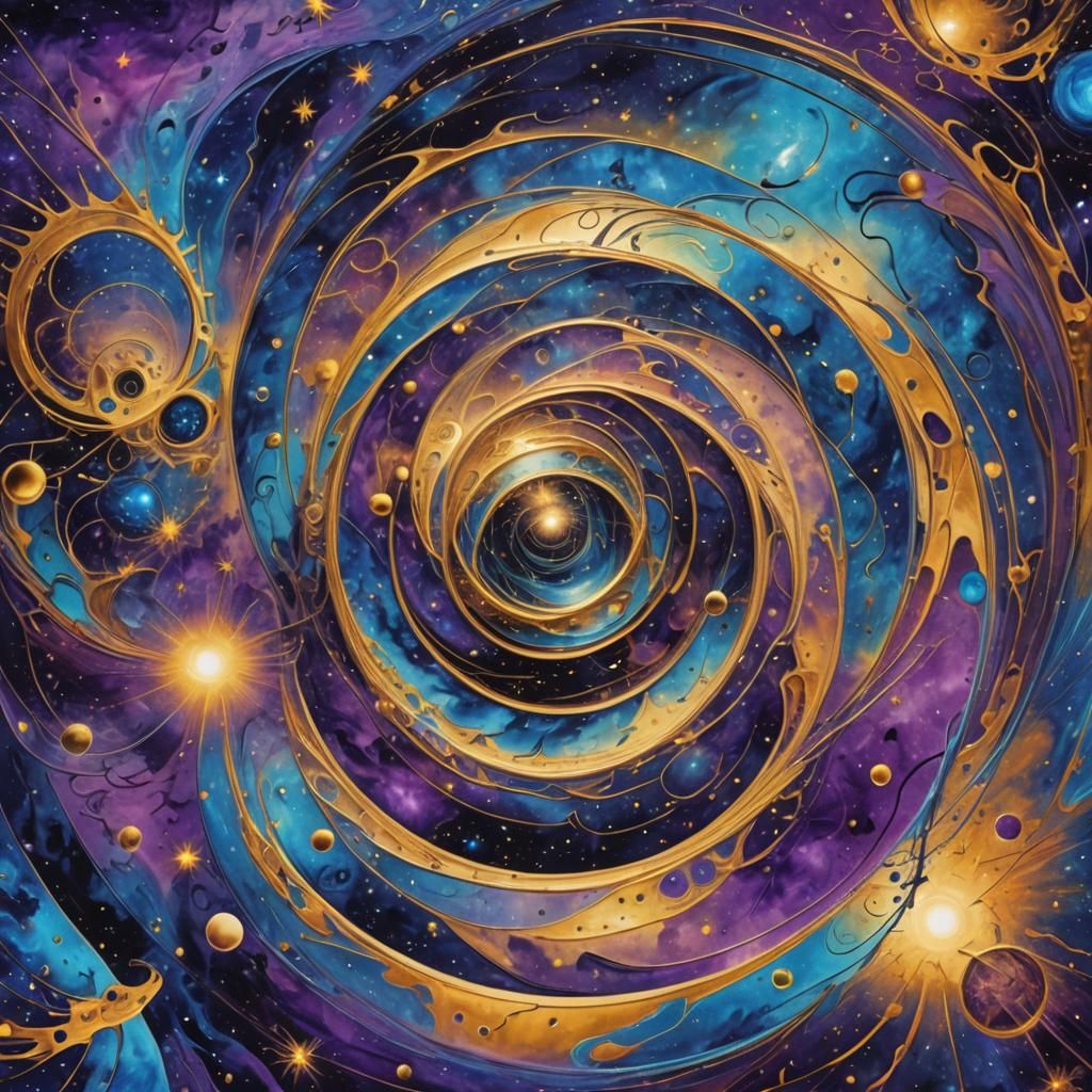 Cosmic Surrealism: Glowing Equations in Space