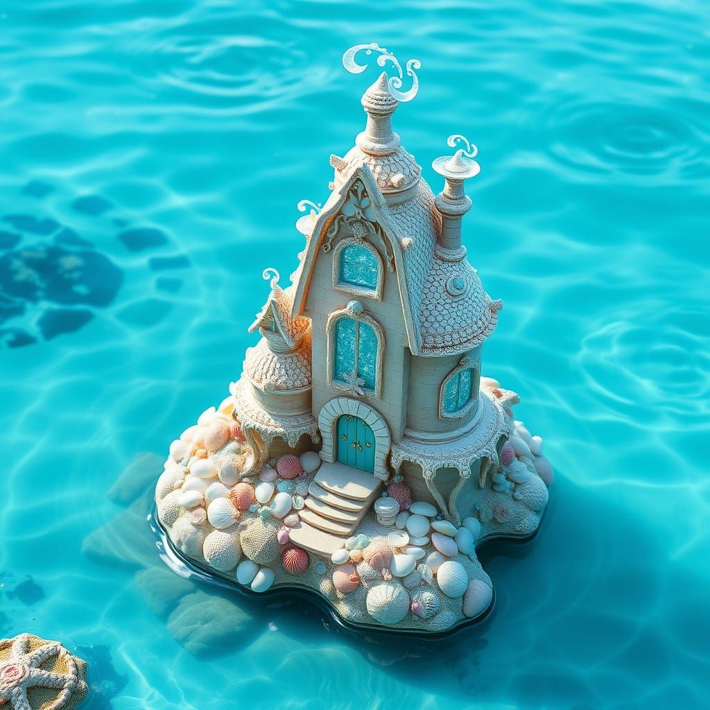 Magical Seashell Home Rises from Turquoise Water