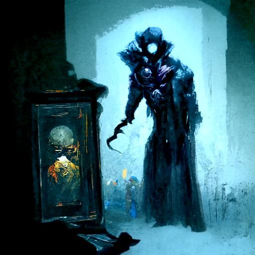 Sinister Collector in Dark Fantasy Style