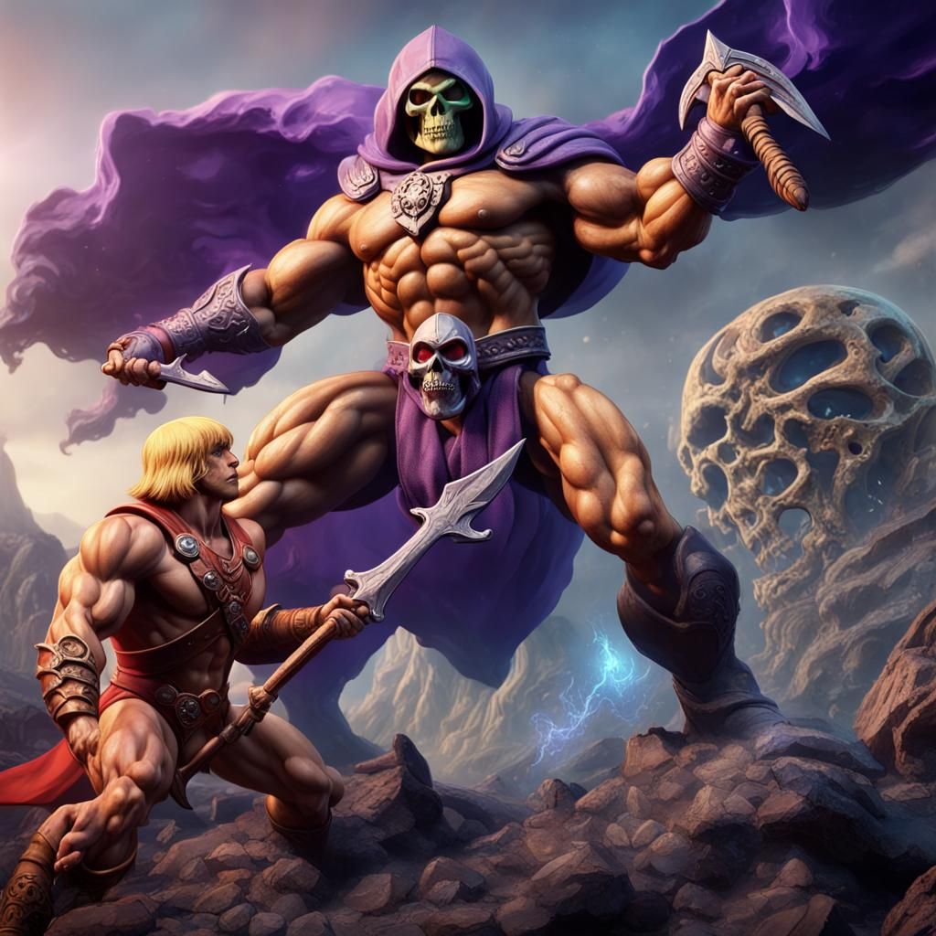 He-Man vs Skeletor: Detailed Fantasy Concept Art