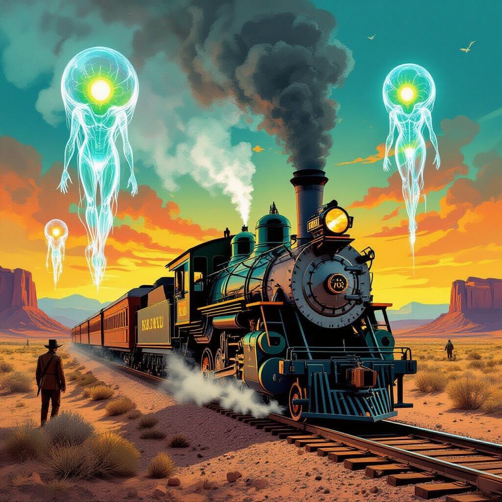 Wild West Train Robbery Meets Alien Invasion
