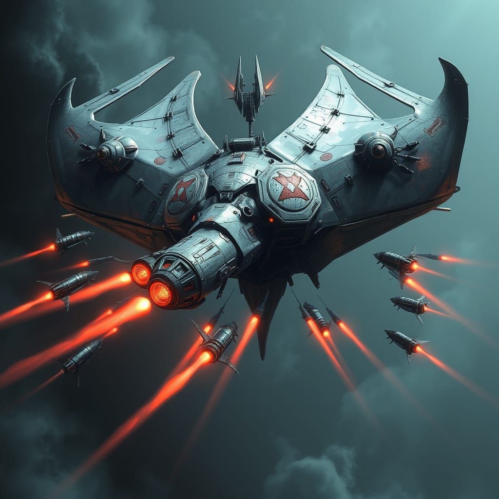 Menacing Manta Ray Pirate Juggernaut Unveils Fighter Swarm