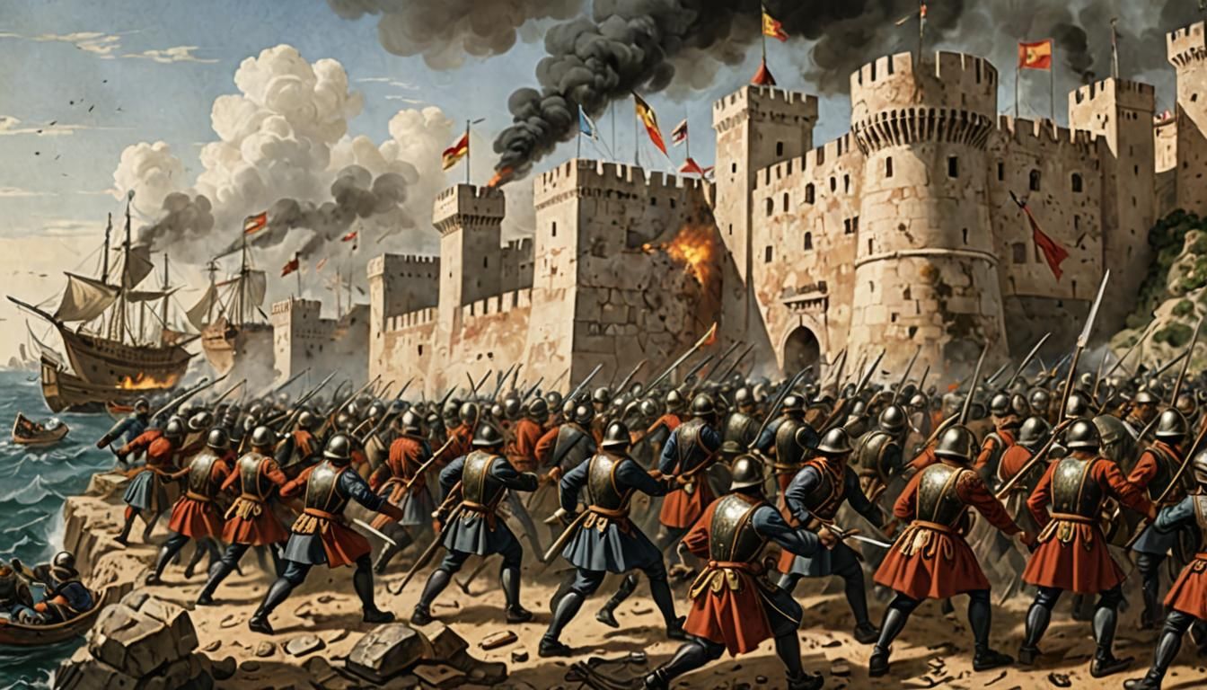 Moorish Marines Attack Spanish Fort, circa 1530