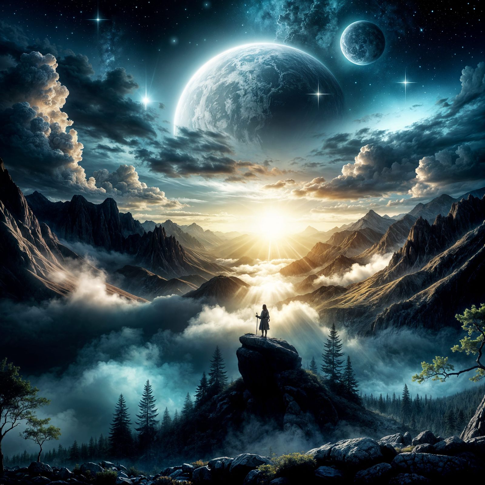 Inner Peace Amidst Dramatic Atmospheric Scenery