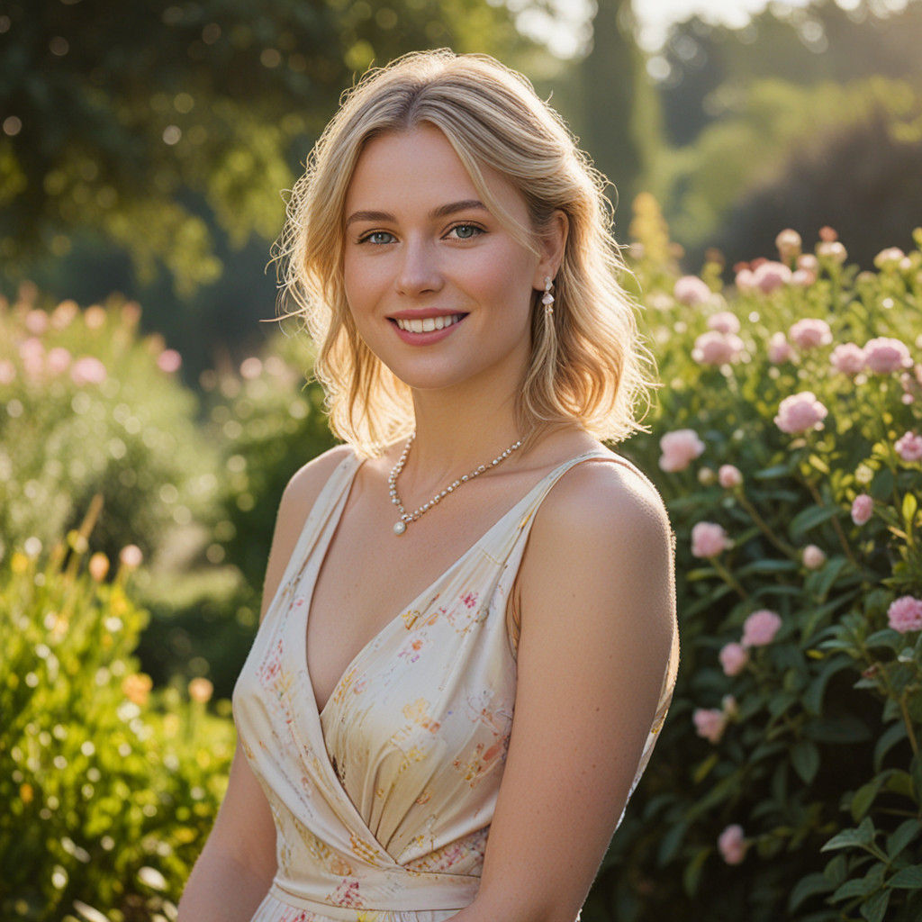 Bride in Golden Hour Garden