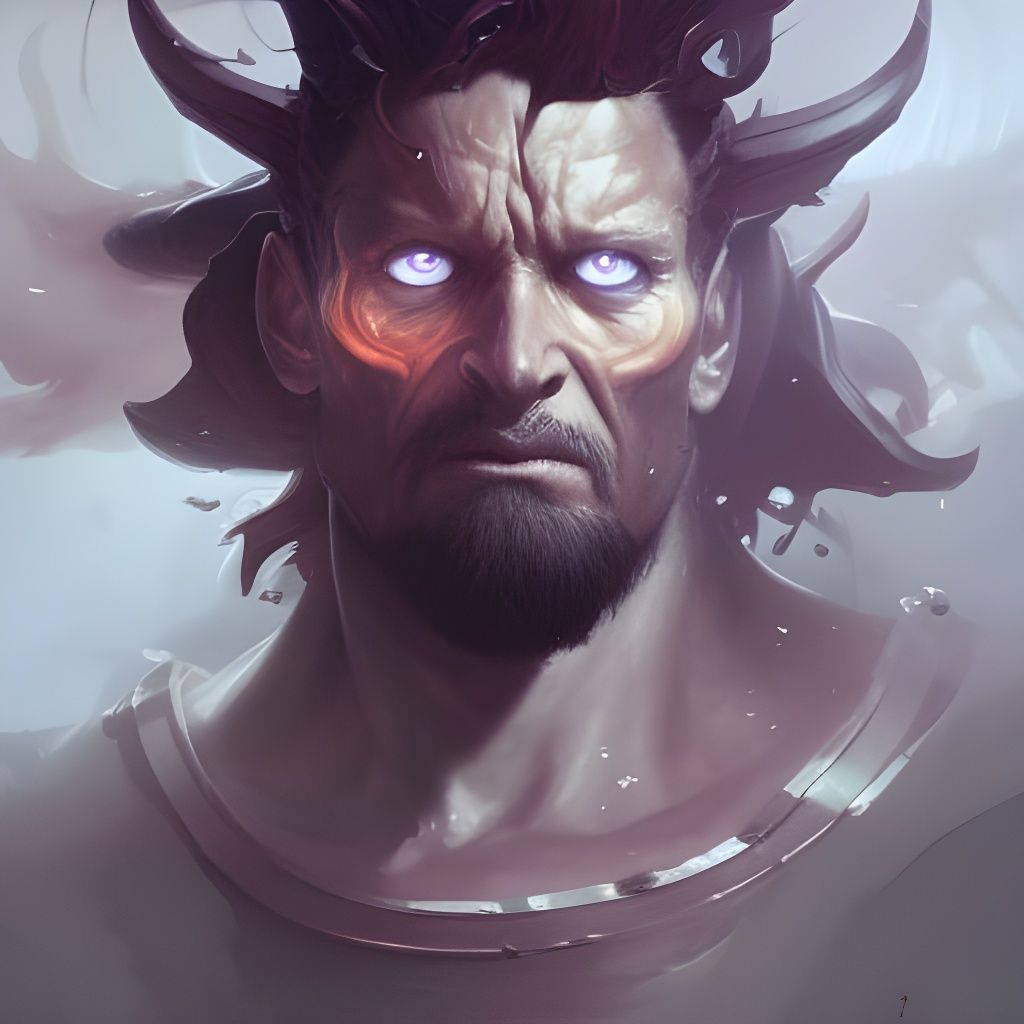 Demonic Eldridge Typhon Portrait in Hyperdetailed Style