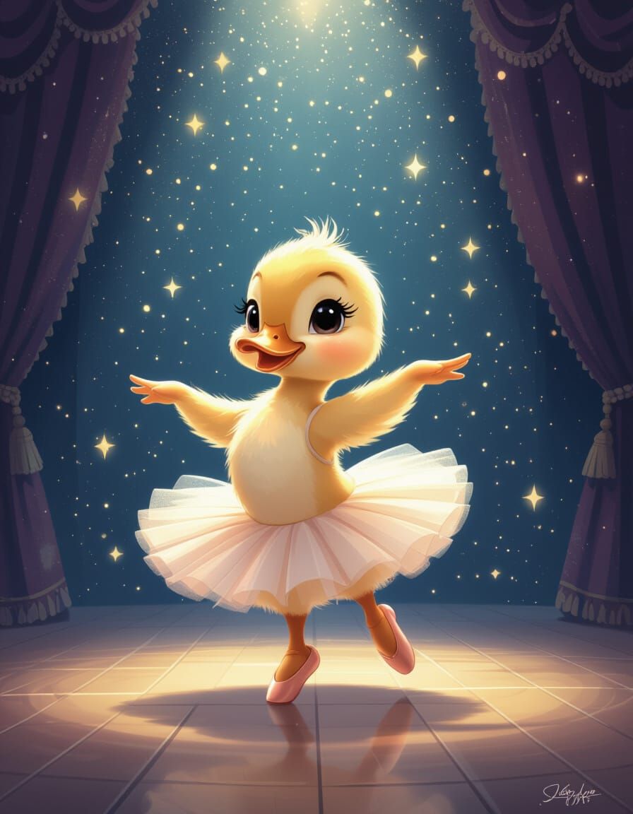 Duckling's Ballet Dream on a Grand Stage