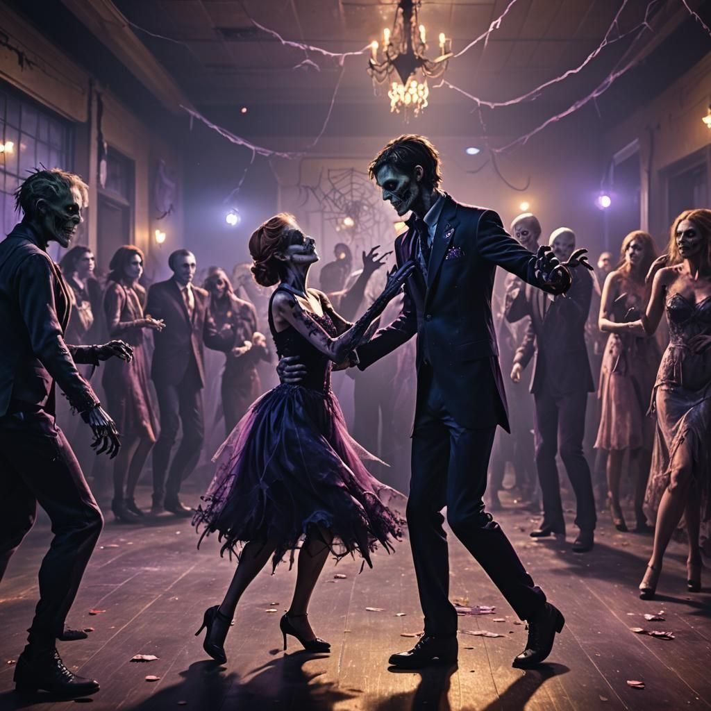 Zombie Romance at the Halloween Dance