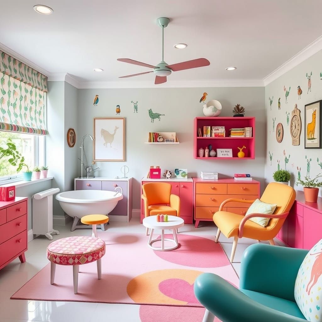 Vibrant Modern Care Room in Playful Style