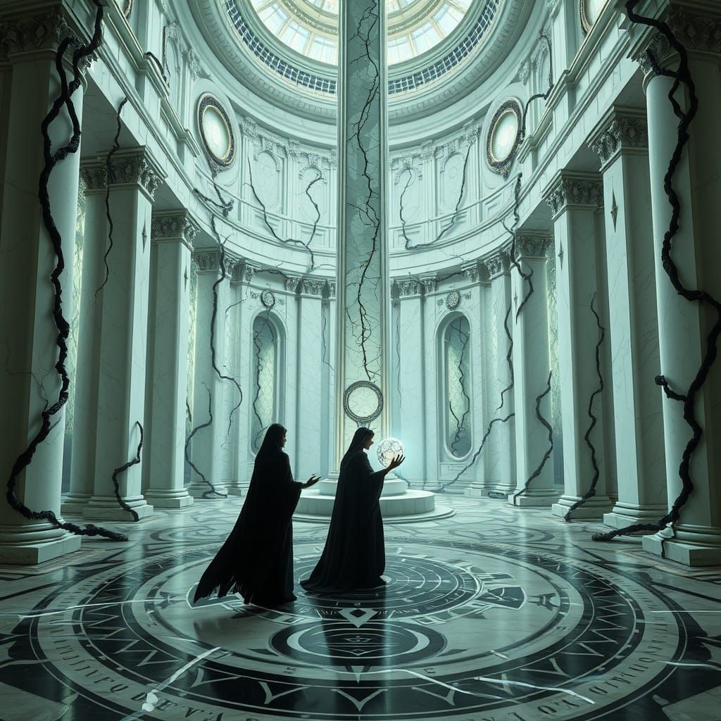 Majestic Marble Hall with Soul-Vines in Giger Style