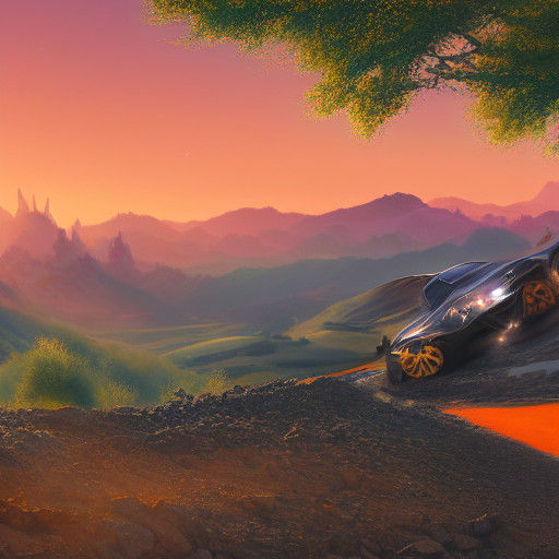 C8 Corvette Dominates Hilltop Rally in Vibrant Fantasy Scene