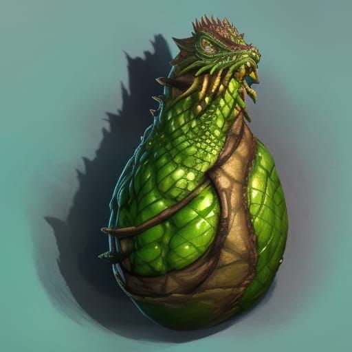 Avocado Dragon Fantasy Concept Art