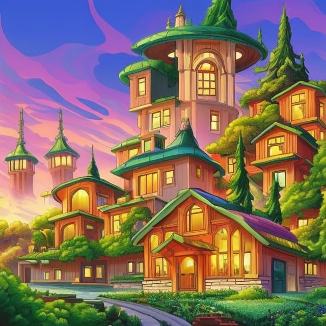 Synthwave Impressionist Cityscape in 8K Resolution